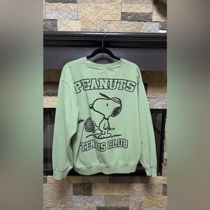Peanuts Men's Mint Green Crewneck Sweater